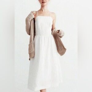 Abercrombie & Fitch White Midi Dress